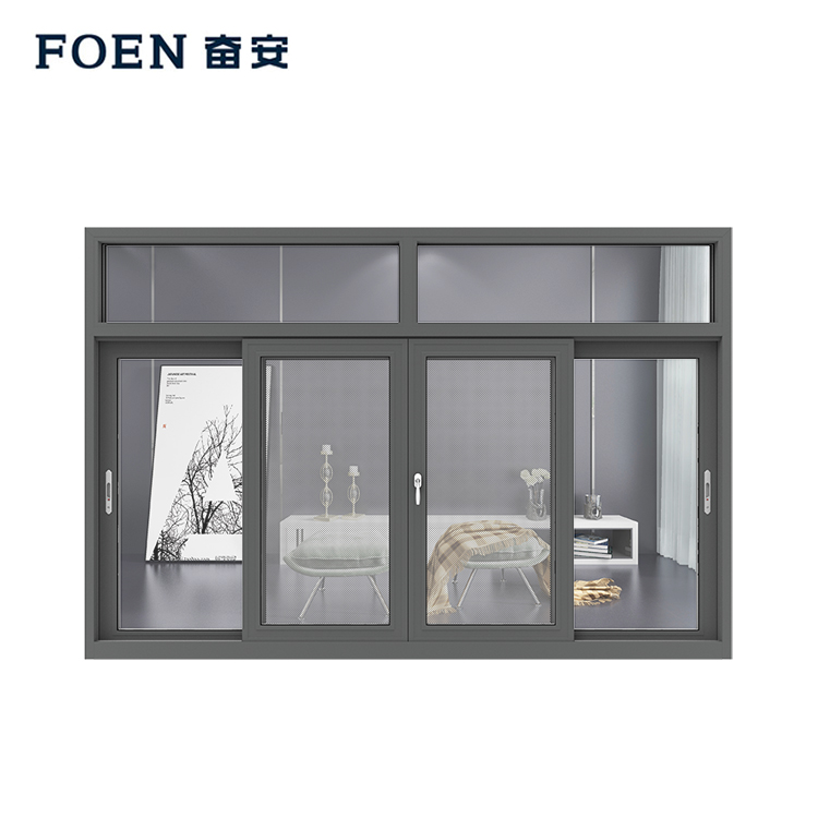 3 track aluminum horizontal sliding windows